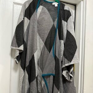Geometric Patterned Open Cardigan
